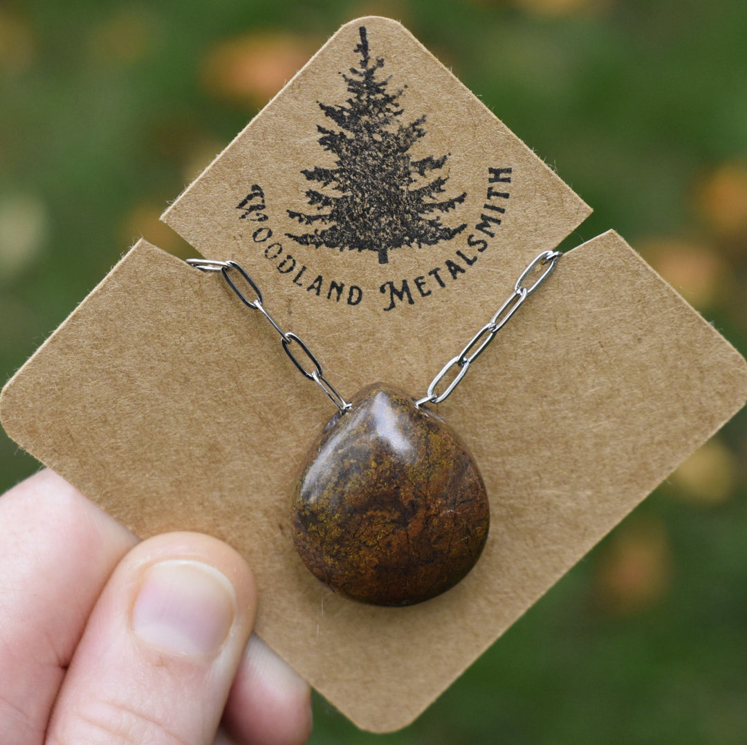 Yellow Jasper Necklace with Custom Chain or Cord
