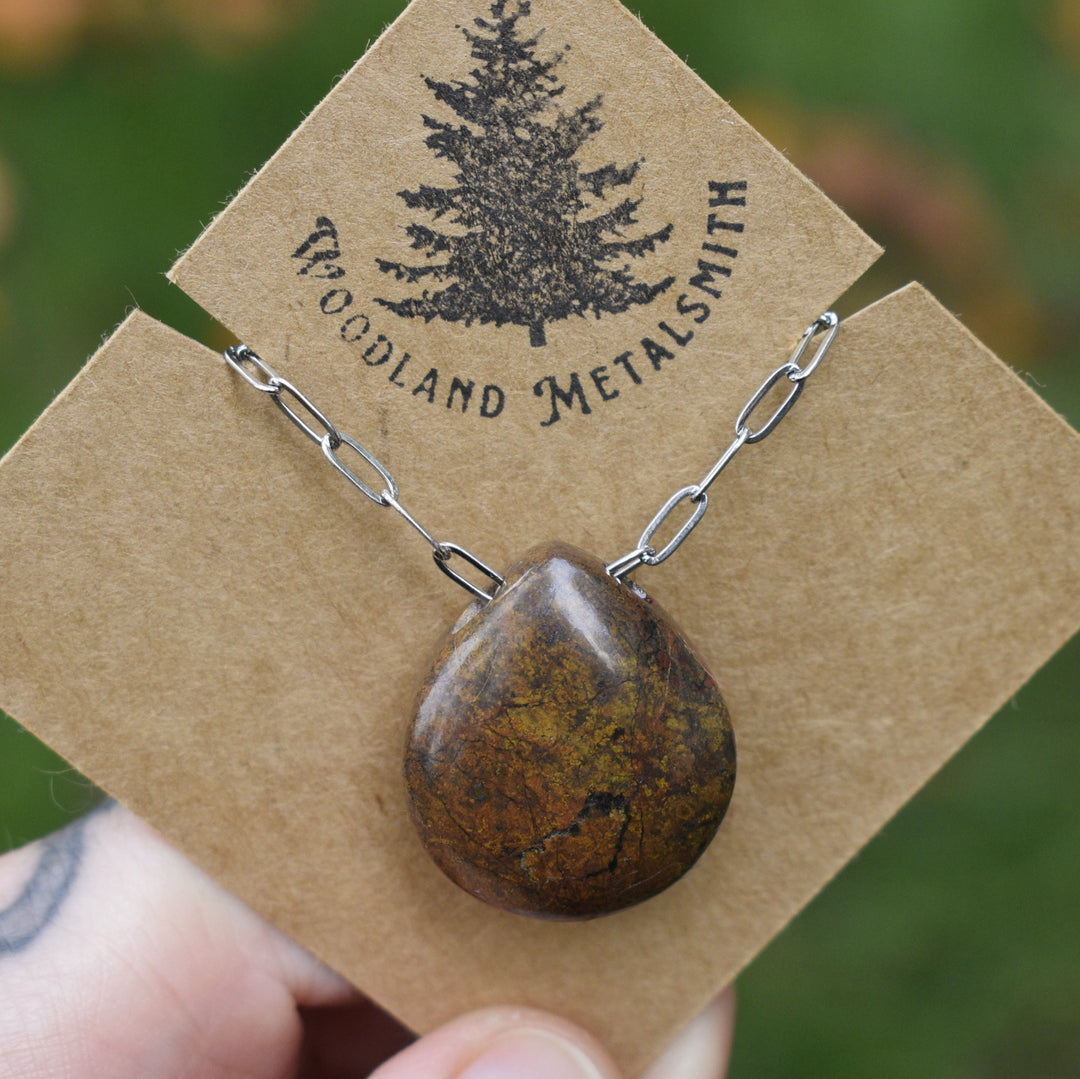 Yellow Jasper Necklace with Custom Chain or Cord
