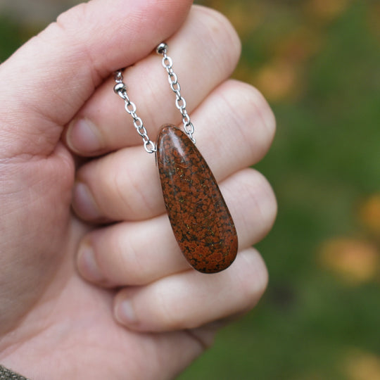 Orbicular Jasper Necklace with Custom Chain or Cord