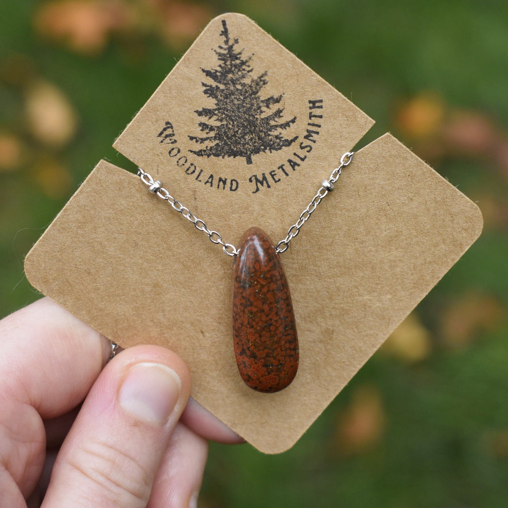 Orbicular Jasper Necklace with Custom Chain or Cord