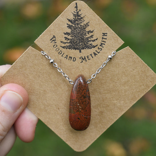 Orbicular Jasper Necklace with Custom Chain or Cord
