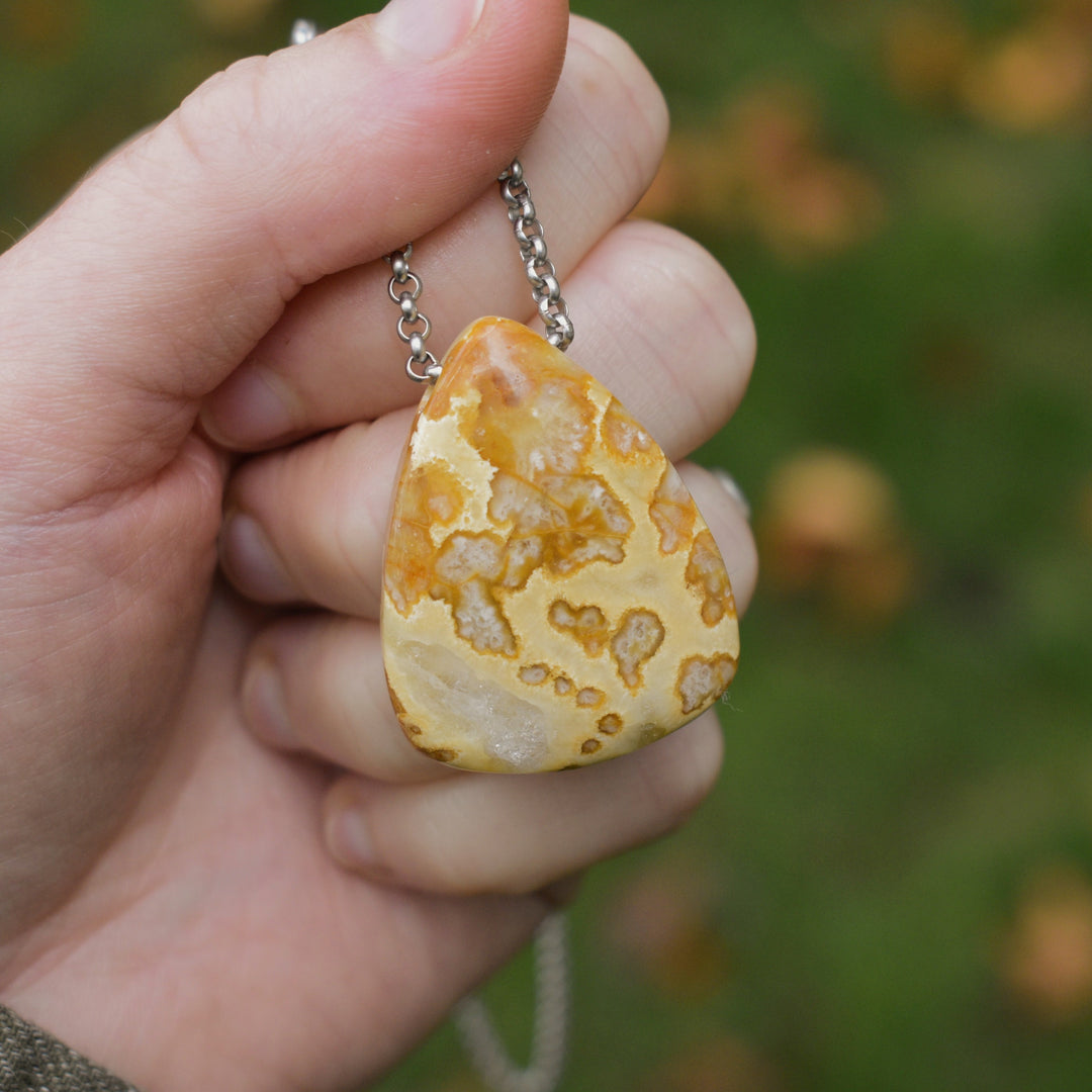 Tubal Agate Necklace with Custom Chain or Cord