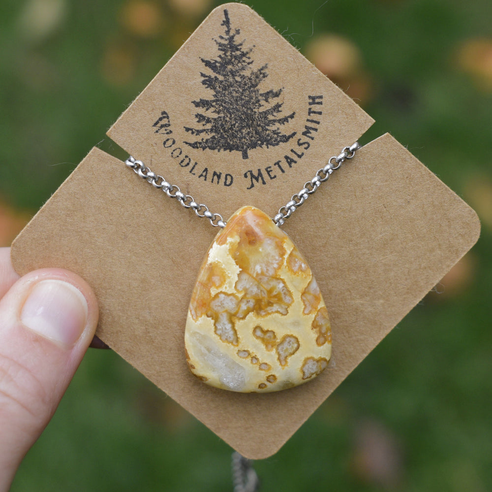 Tubal Agate Necklace with Custom Chain or Cord