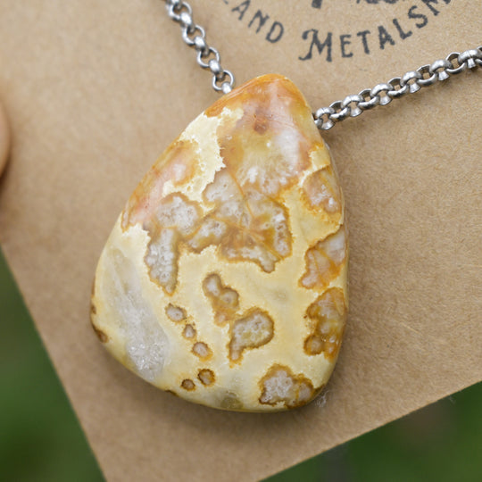 Tubal Agate Necklace with Custom Chain or Cord