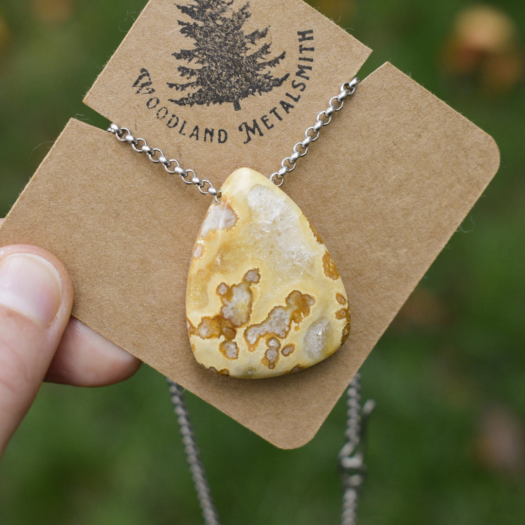 Tubal Agate Necklace with Custom Chain or Cord