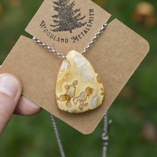 Tubal Agate Necklace with Custom Chain or Cord