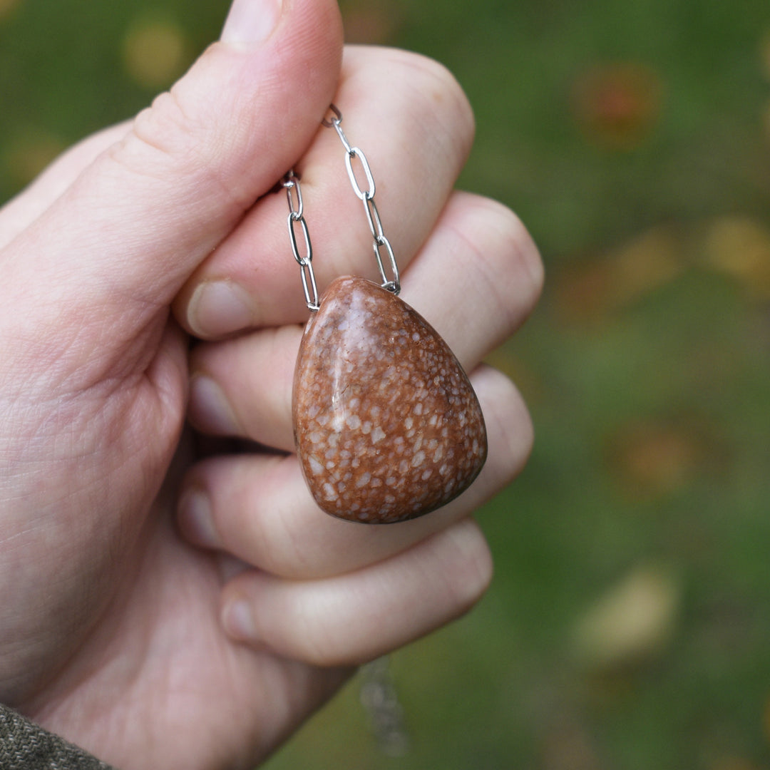 Agatized Fossil Necklace with Custom Chain or Cord