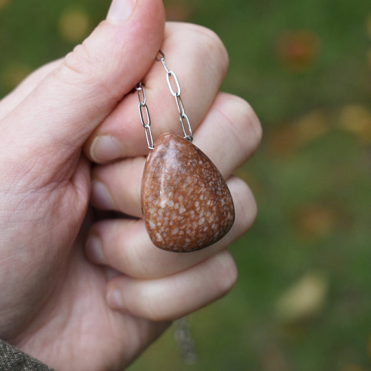 Agatized Fossil Necklace with Custom Chain or Cord