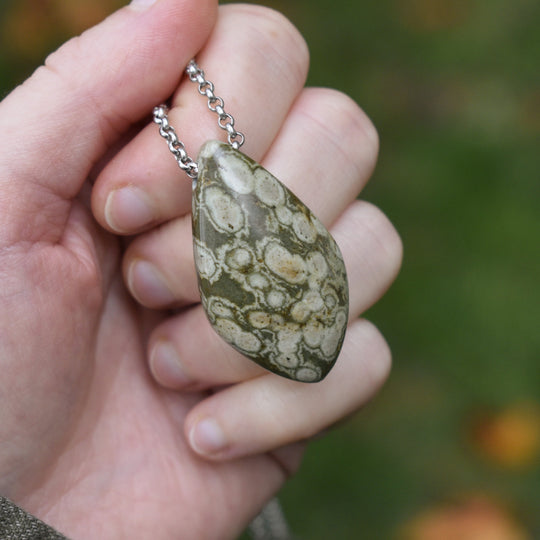 Orb Variolite Necklace with Custom Chain or Cord