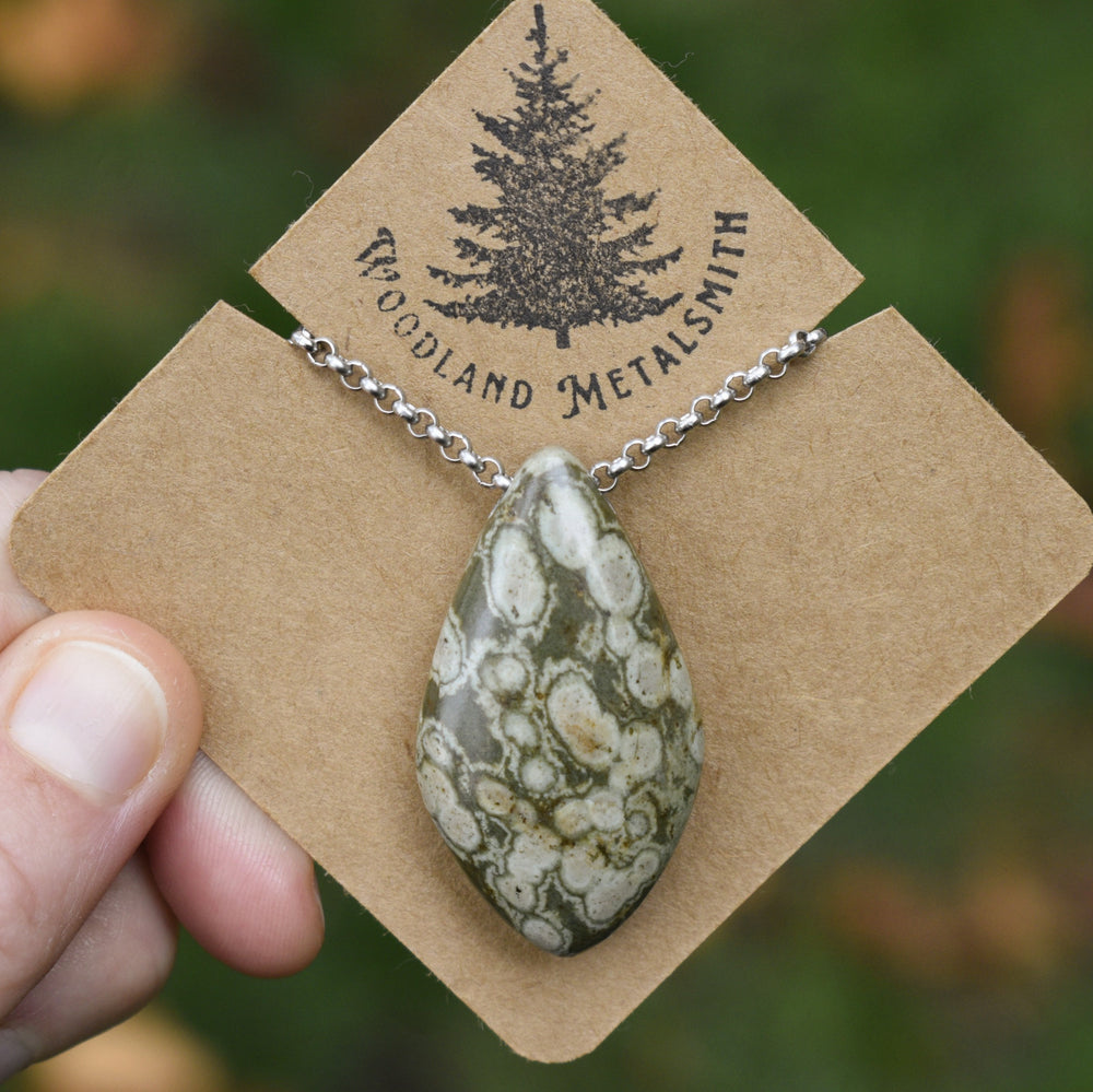 Orb Variolite Necklace with Custom Chain or Cord