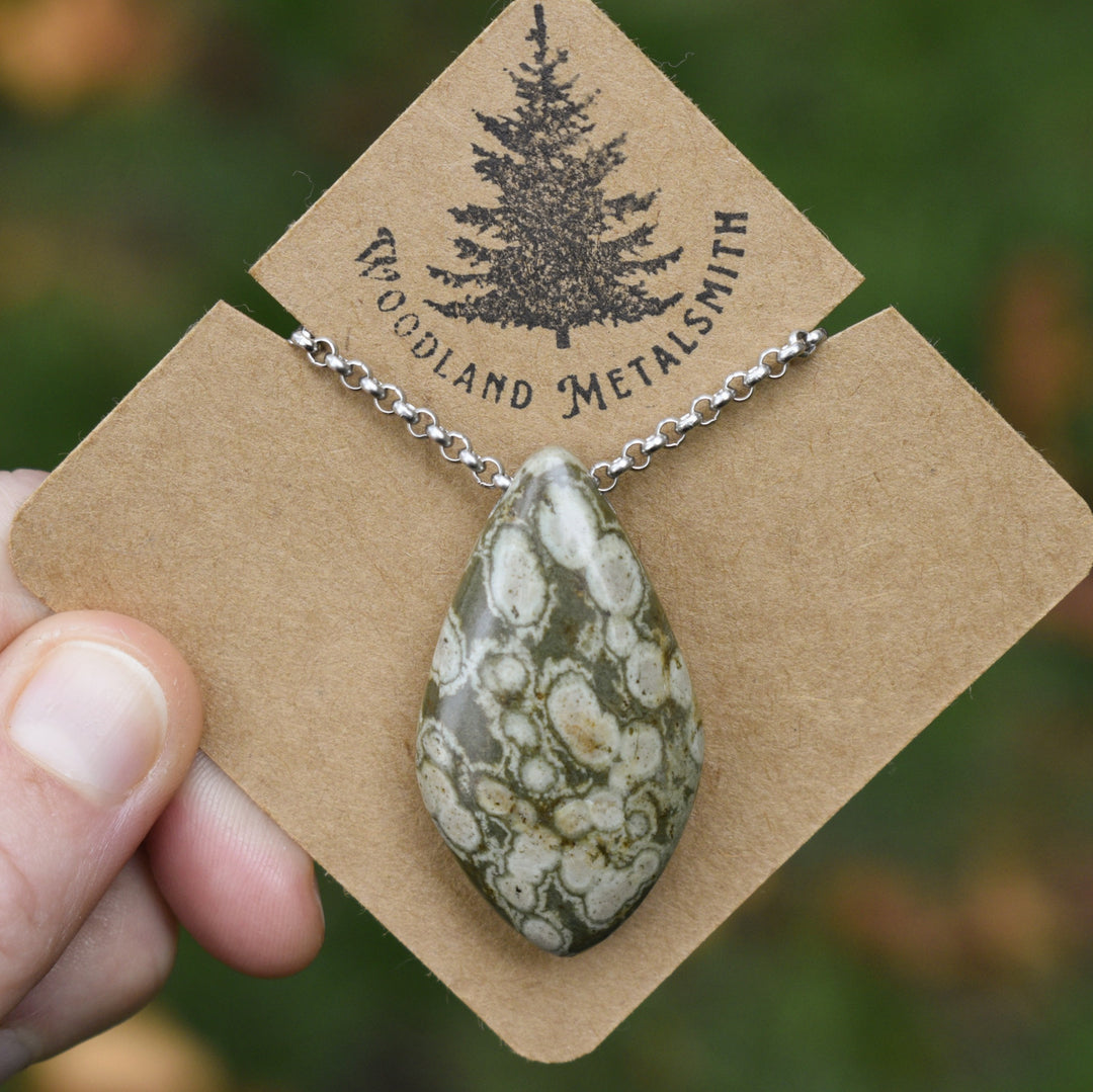 Orb Variolite Necklace with Custom Chain or Cord