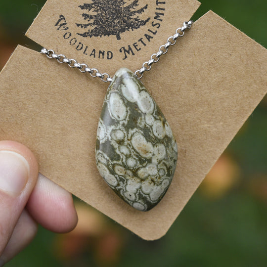 Orb Variolite Necklace with Custom Chain or Cord