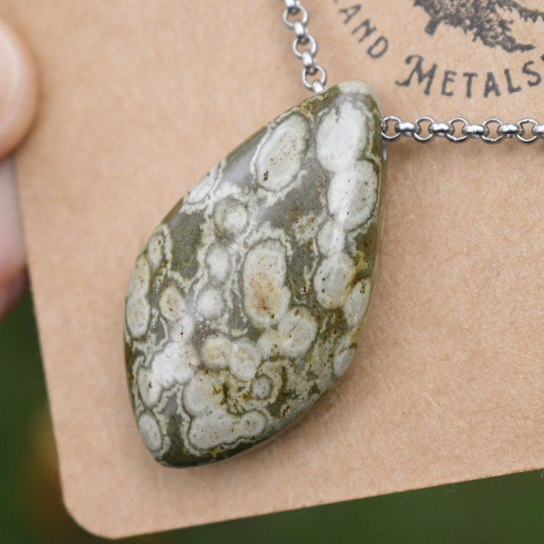 Orb Variolite Necklace with Custom Chain or Cord
