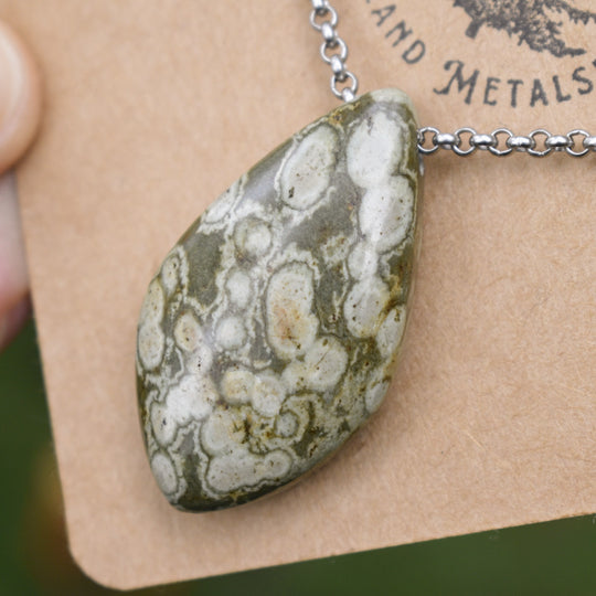 Orb Variolite Necklace with Custom Chain or Cord