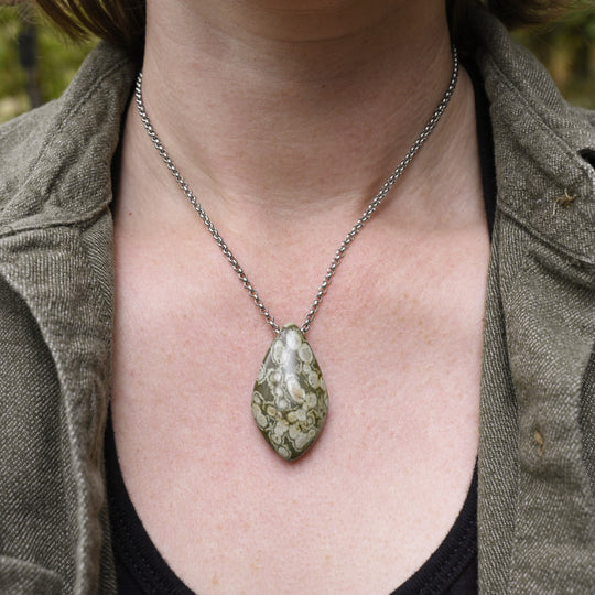 Orb Variolite Necklace with Custom Chain or Cord