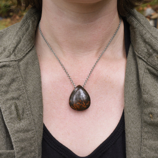 Washington Poppy Jasper Necklace with Custom Chain or Cord