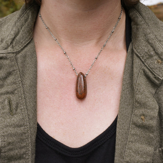 Orbicular Jasper Necklace with Custom Chain or Cord