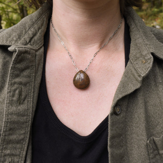 Yellow Jasper Necklace with Custom Chain or Cord