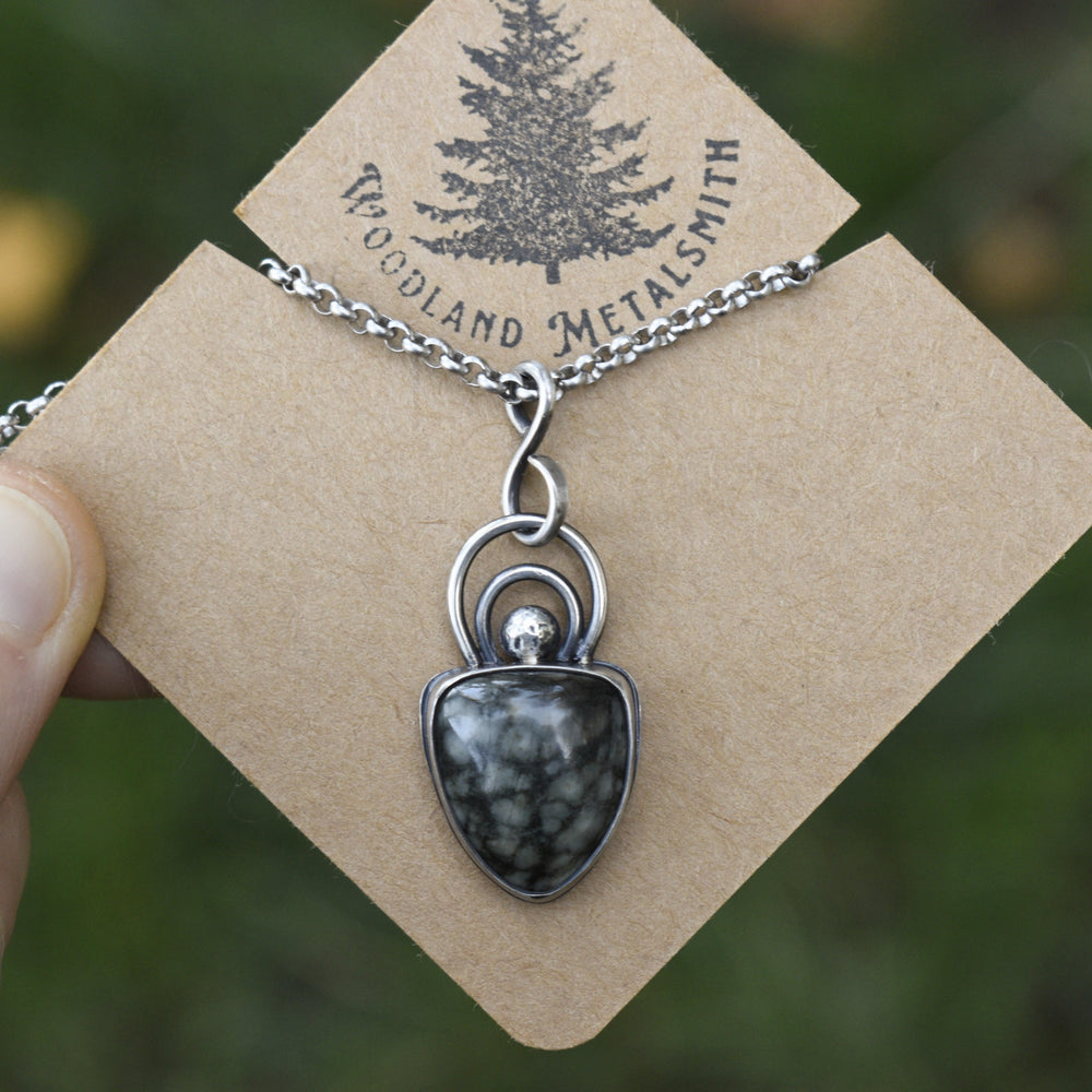 Quartz Beach Stone Necklace in Sterling Silver with Custom Chain