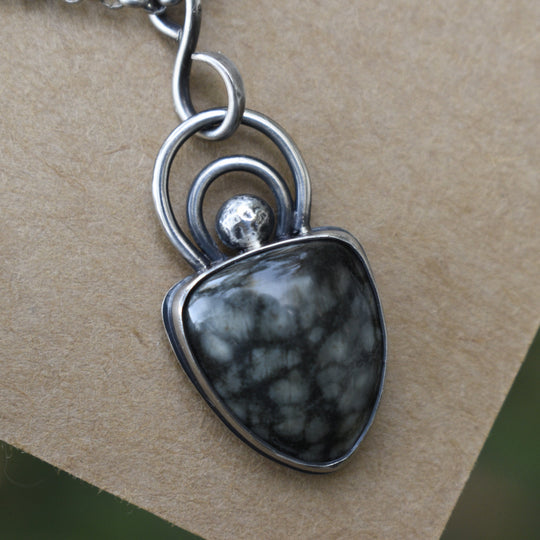Quartz Beach Stone Necklace in Sterling Silver with Custom Chain