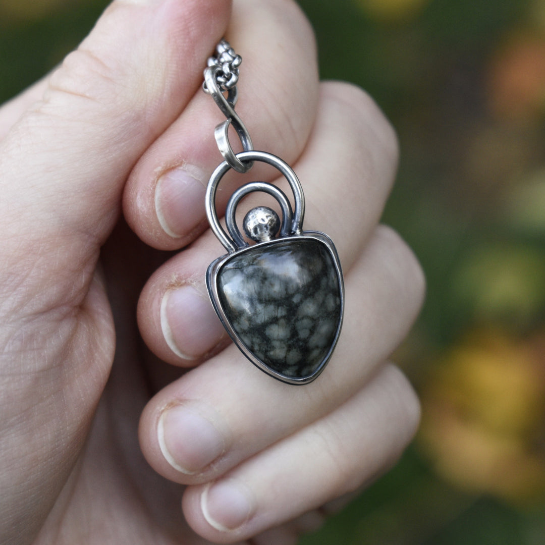 Quartz Beach Stone Necklace in Sterling Silver with Custom Chain