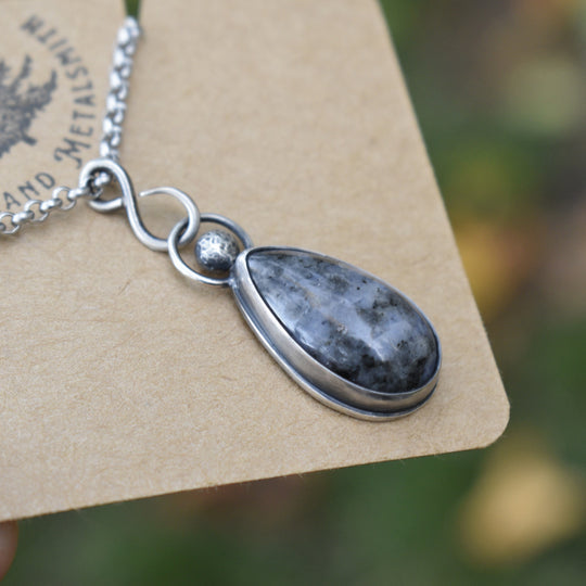 Washington Moonstone Necklace in Sterling Silver with Custom Chain