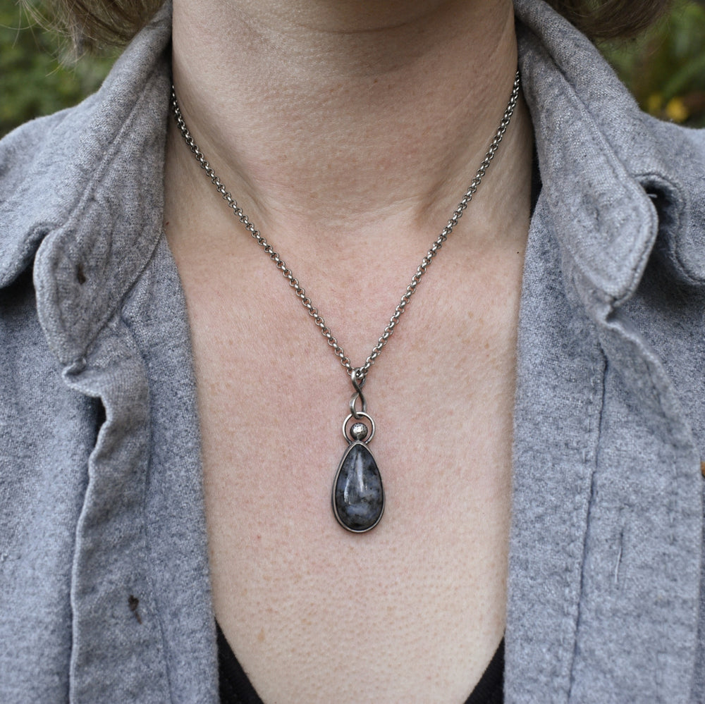Washington Moonstone Necklace in Sterling Silver with Custom Chain
