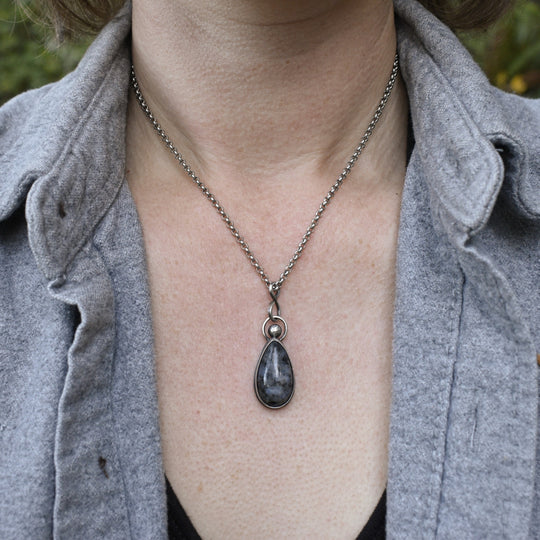 Washington Moonstone Necklace in Sterling Silver with Custom Chain