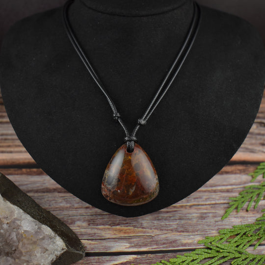 Red Moss Agate Focal Pendant Necklace