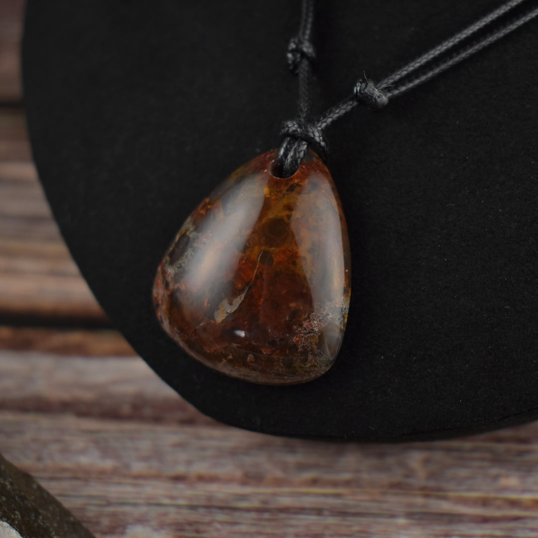 Red Moss Agate Focal Pendant Necklace