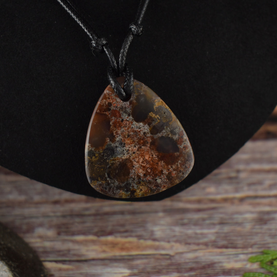 Red Moss Agate Focal Pendant Necklace