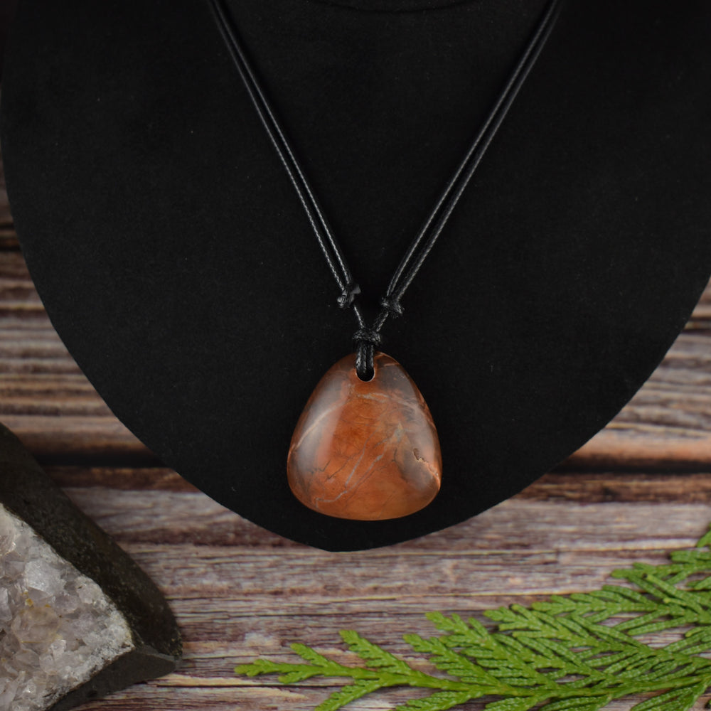 Orange Jasper Focal Pendant Necklace