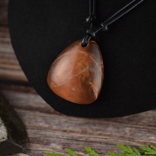 Orange Jasper Focal Pendant Necklace