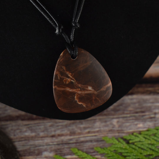 Orange Jasper Focal Pendant Necklace