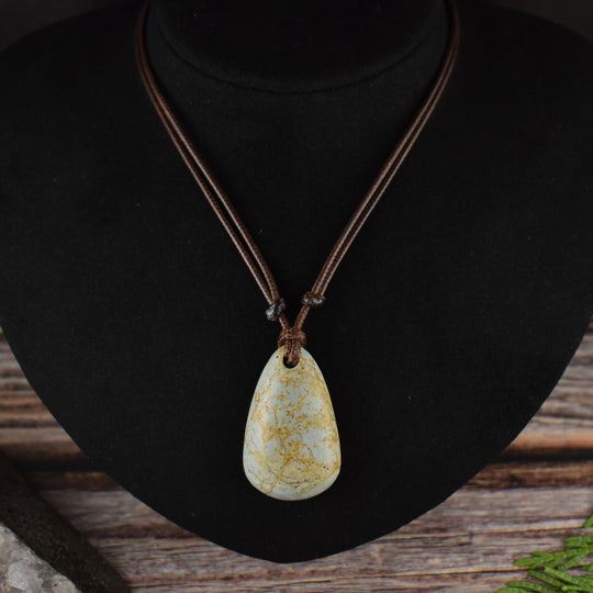 Robins Egg Jasper Focal Pendant Necklace