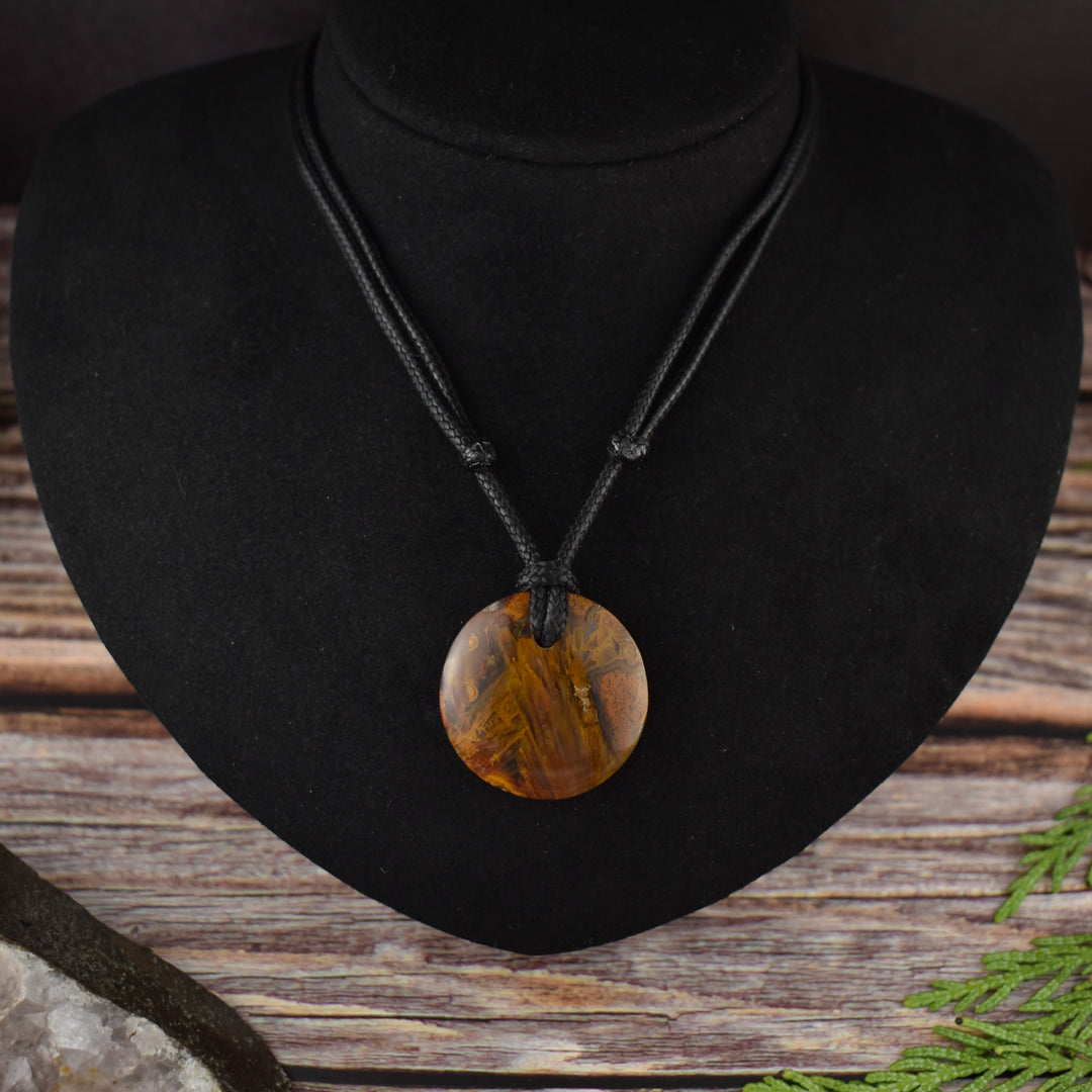 Sagenite Agate Focal Pendant Necklace