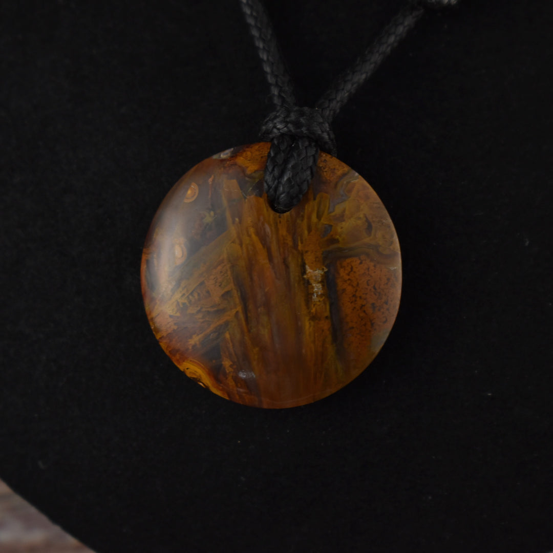 Sagenite Agate Focal Pendant Necklace