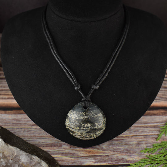 Blue Ocean Jasper Focal Pendant Necklace