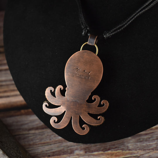 Octopus Jasper Mixed Metal Pendant Necklace