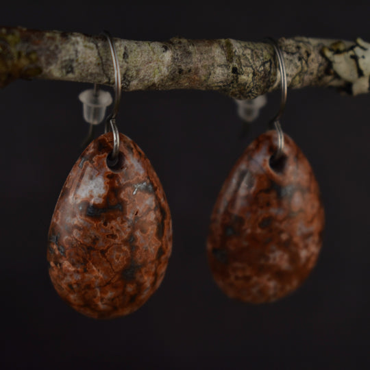 Red and Pink Jasper Drop Earrings