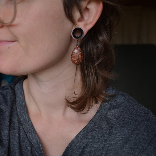 Red and Pink Jasper Drop Earrings