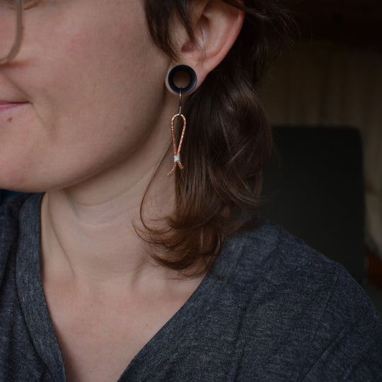 Hammered Mixed Metal Earrings : Limited Edition