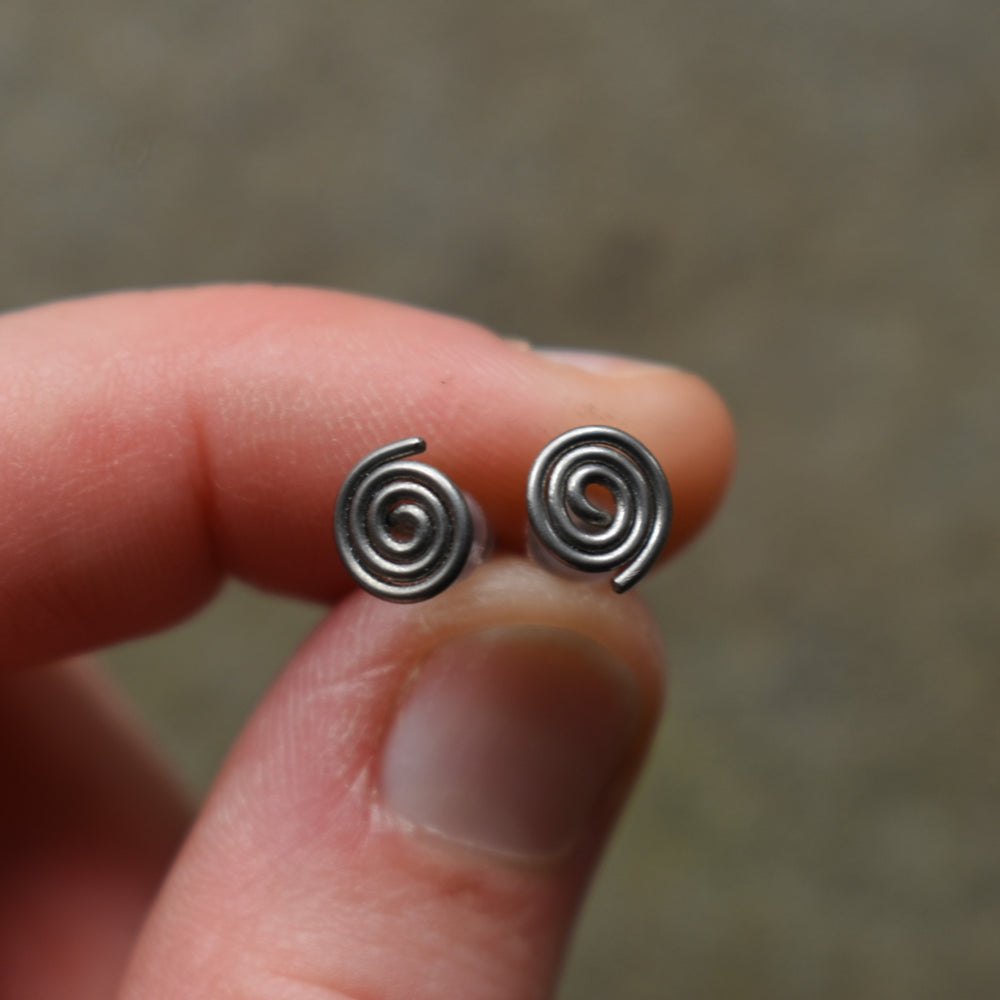 Spiral Niobium Post Earrings | Super Hypoallergenic