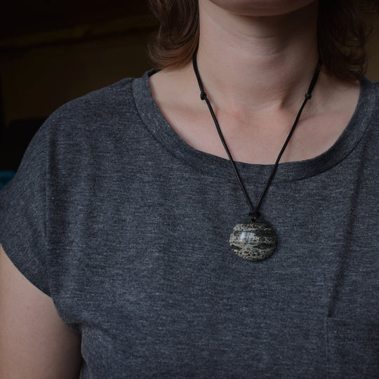 Blue Ocean Jasper Focal Pendant Necklace