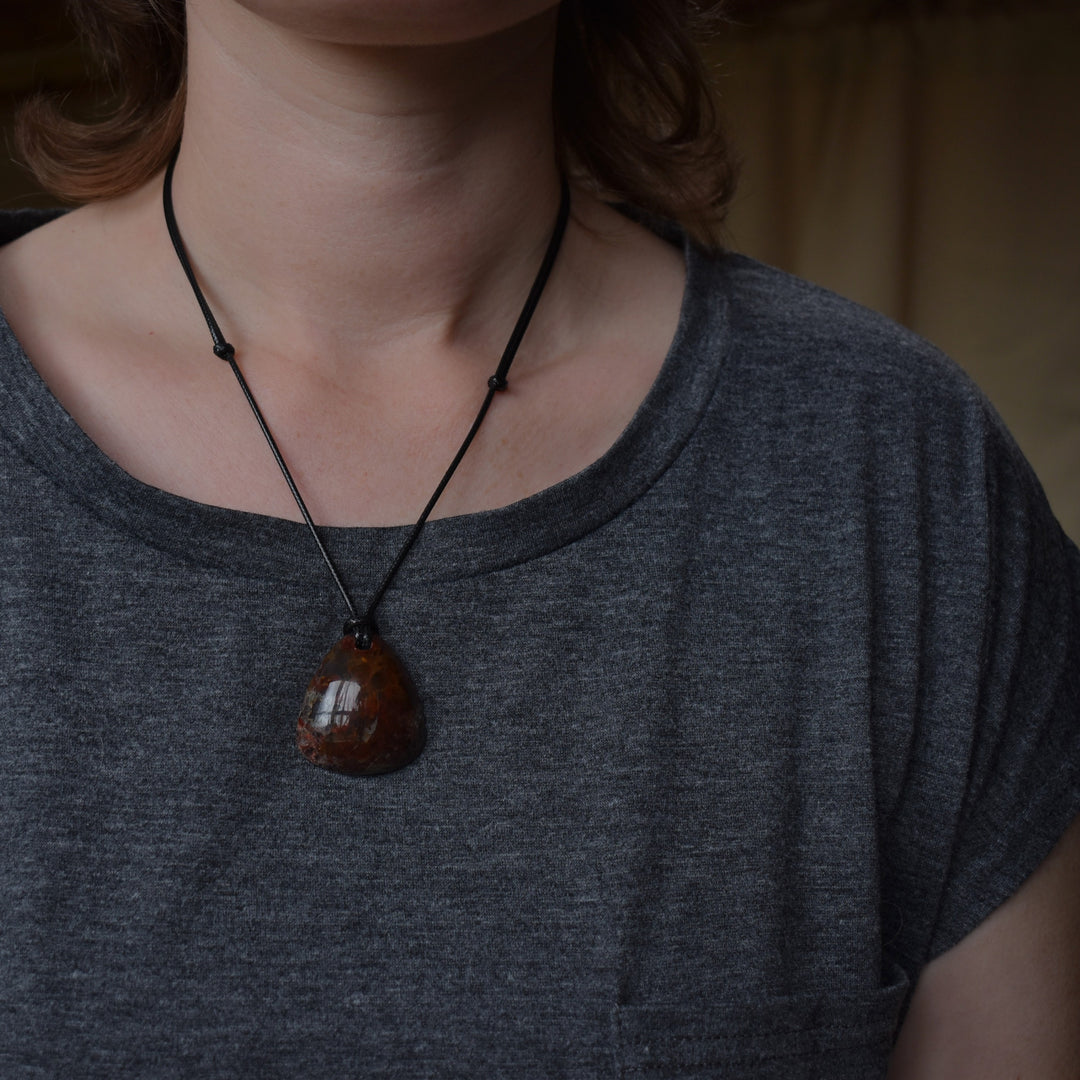 Red Moss Agate Focal Pendant Necklace