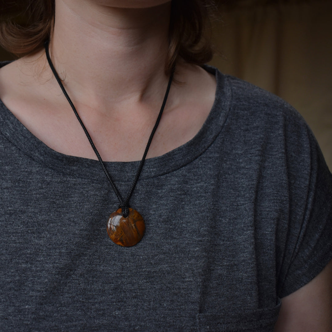 Sagenite Agate Focal Pendant Necklace