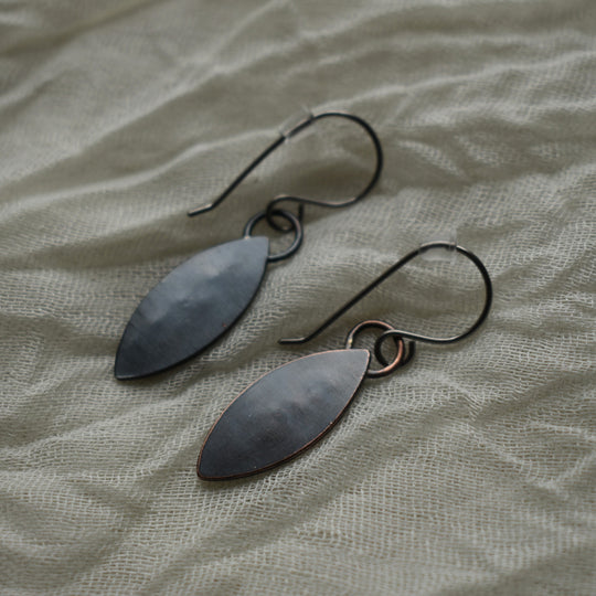 Handmade Birch Tree Bark Earrings in Copper | Hypoallergenic Hooks