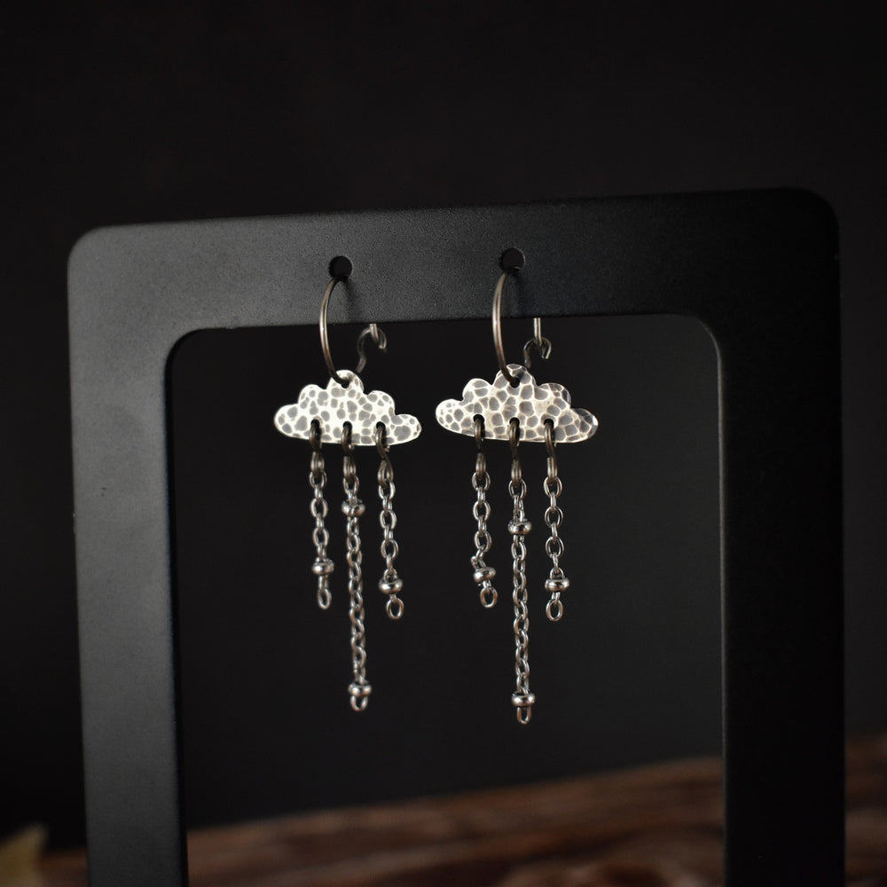 Silver Rain Cloud Earrings