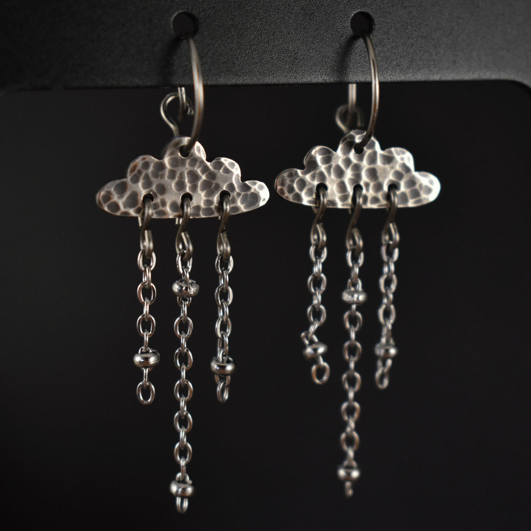 Silver Rain Cloud Earrings