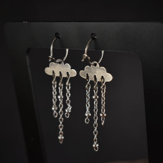 Silver Rain Cloud Earrings